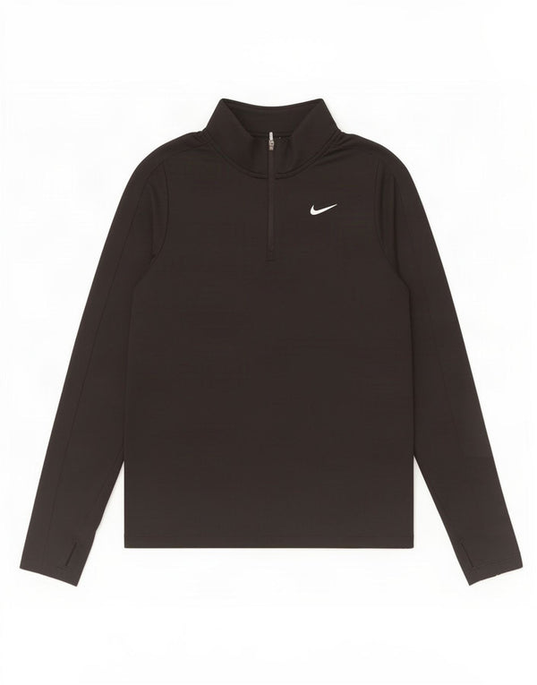 Nike Girls Dri Fit Zip Neck Pullover Tracksuit Top 13-14 Years XL Black