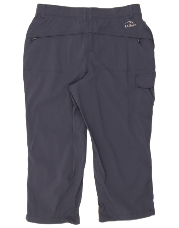 L.L.Bean Mens Cargo Capri Trousers Medium W32 L22 Navy Blue Nylon