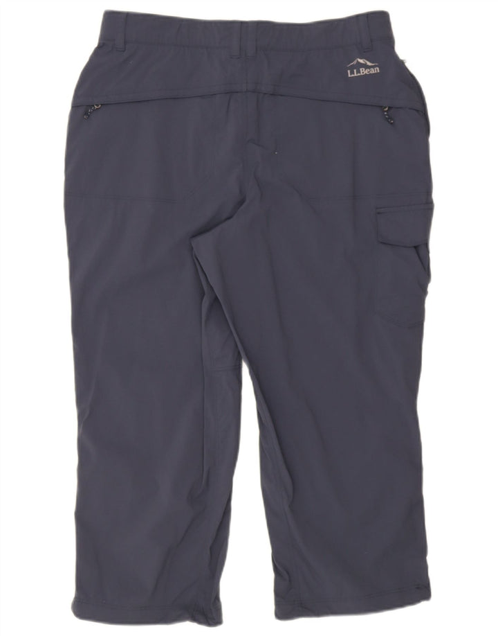 L.L.Bean Mens Cargo Capri Trousers Medium W32 L22 Navy Blue Nylon
