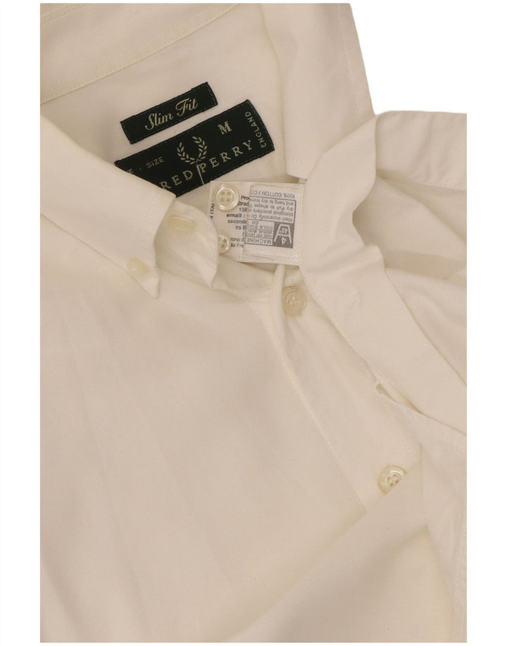 Fred Perry Mens Slim Fit Shirt Medium White Cotton