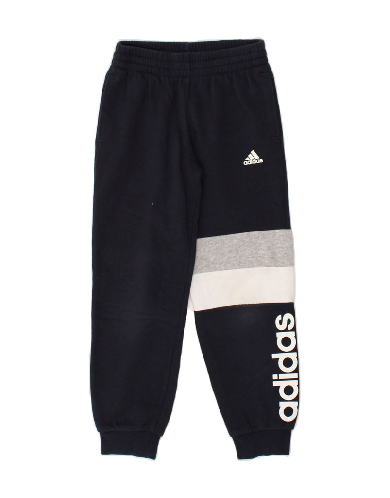 ADIDAS Boys Graphic Tracksuit Trousers Joggers 7-8 Years Navy Blue | Vintage Adidas | Thrift | Second-Hand Adidas | Used Clothing | Messina Hembry 