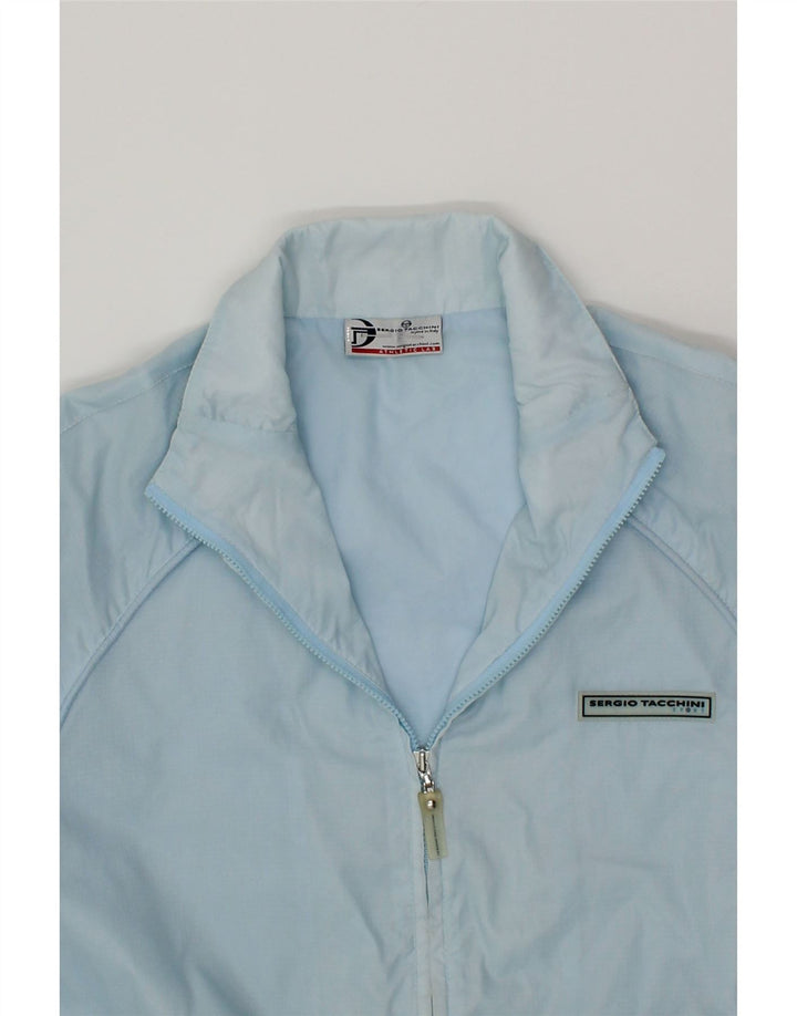 SERGIO TACCHINI Womens Tracksuit Top Jacket UK 14 Medium Blue Polyamide Vintage Sergio Tacchini and Second-Hand Sergio Tacchini from Messina Hembry 
