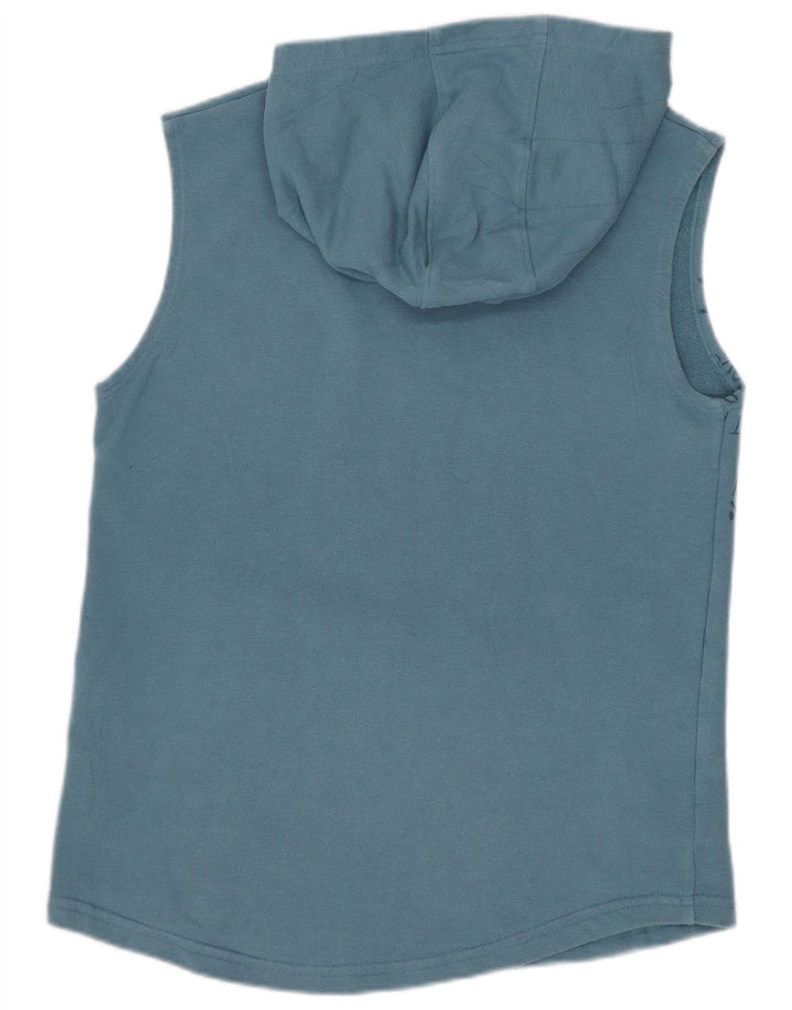 Under Armour Boys Hooded Graphic Vest Top 9-10 Years Medium Blue Cotton