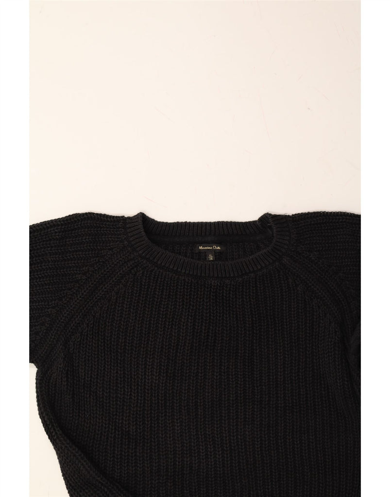 MASSIMO DUTTI Womens Boat Neck Jumper Sweater UK 18 XL Black Colourblock Vintage Massimo Dutti and Second-Hand Massimo Dutti from Messina Hembry 