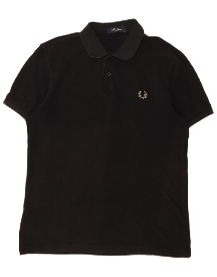 Fred Perry Mens Polo Shirt Medium Black Cotton