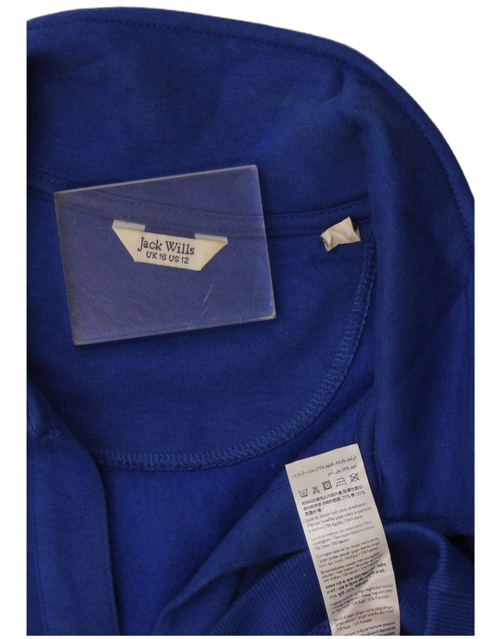 Jack Wills Womens Oversized Crop Sweatshirt Jumper UK 16 Large Blue