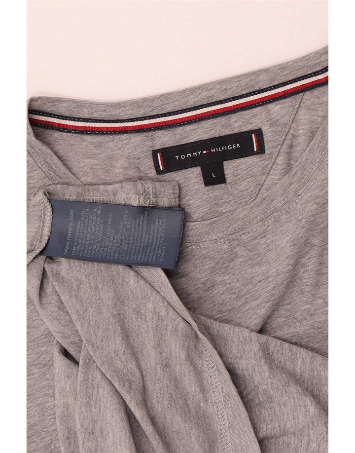 Tommy Hilfiger Mens T-Shirt Top Large Grey Cotton