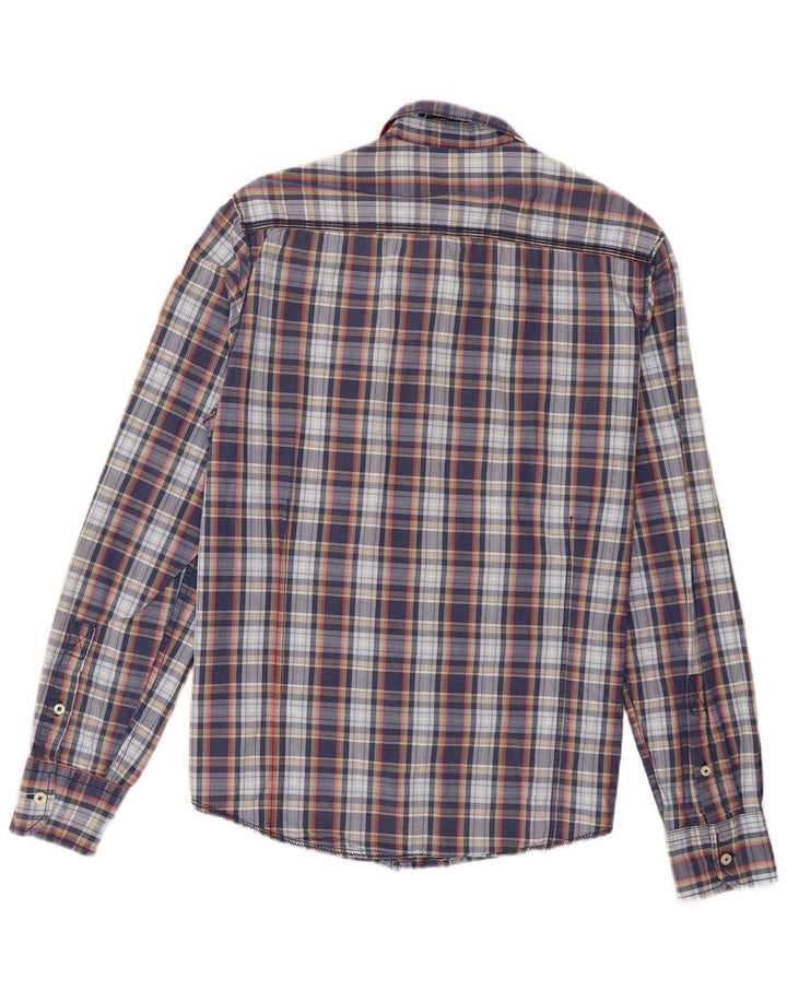 Napapijri Mens Shirt Large Blue Check Cotton