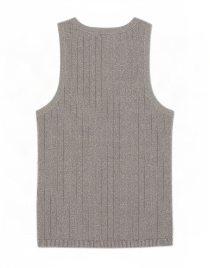 Zara Womens Vest Tank Top UK 12 Medium Grey