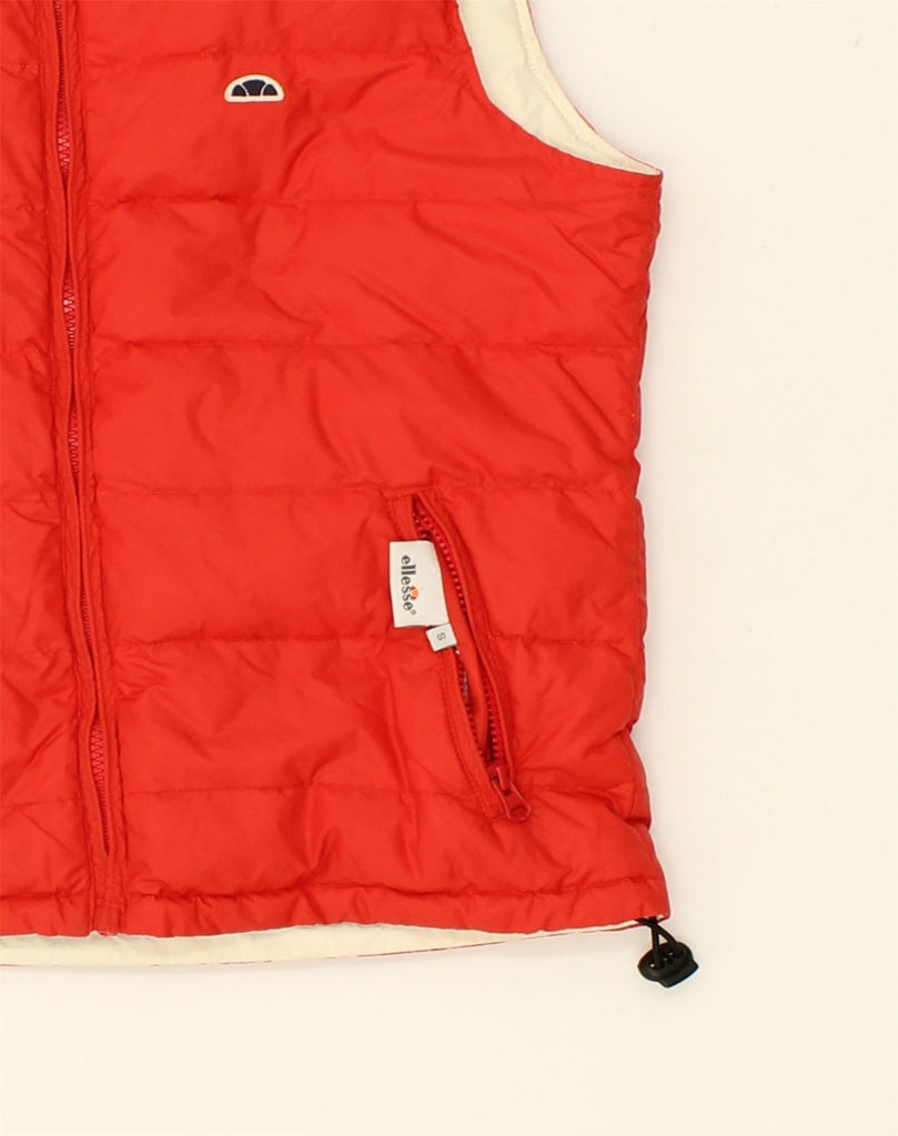 ELLESSE Womens Padded Gilet UK 8 Small Red Nylon | Vintage Ellesse | Thrift | Second-Hand Ellesse | Used Clothing | Messina Hembry 