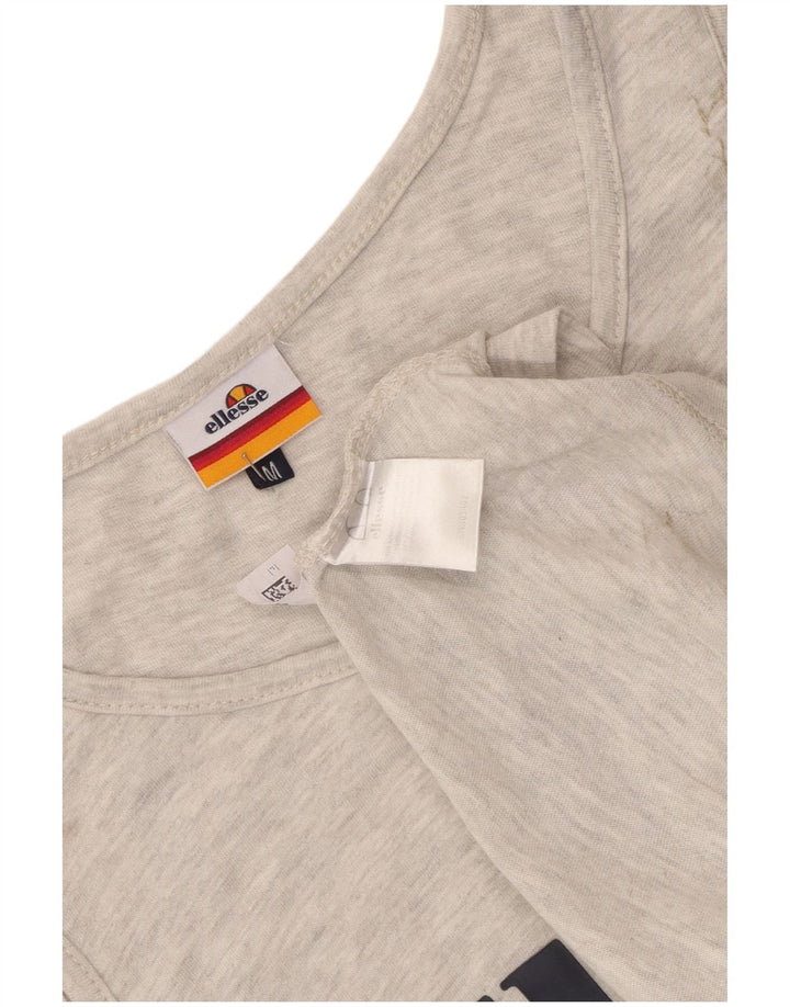 Ellesse Mens Graphic Vest Top Medium Grey Flecked Cotton