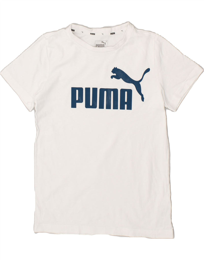 PUMA Boys Graphic T-Shirt Top 11-12 Years White Cotton | Vintage Puma | Thrift | Second-Hand Puma | Used Clothing | Messina Hembry 