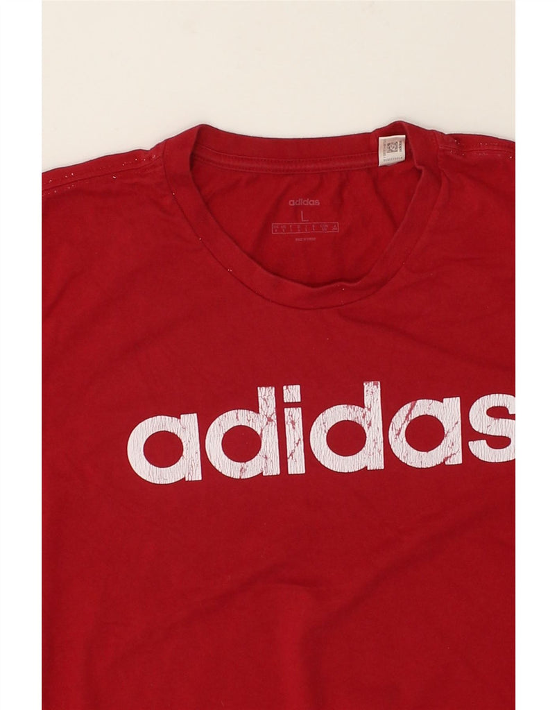 ADIDAS Mens Graphic T-Shirt Top Large Red Cotton | Vintage Adidas | Thrift | Second-Hand Adidas | Used Clothing | Messina Hembry 