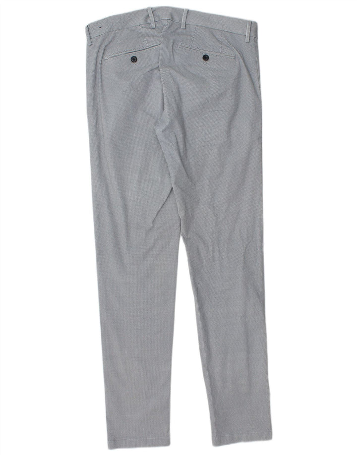 Gutteridge Mens Skinny Suit Trousers IT 46 Small W32 L32 Blue Houndstooth