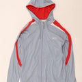 Reebok Mens Zip Hoodie Sweater Small Blue Colourblock Cotton