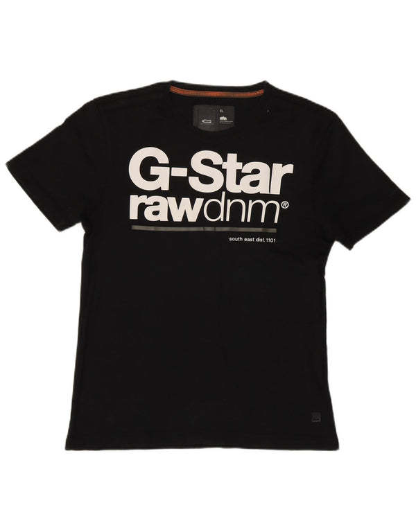 G-Star Womens Graphic T-Shirt Top UK 18 XL Black Cotton