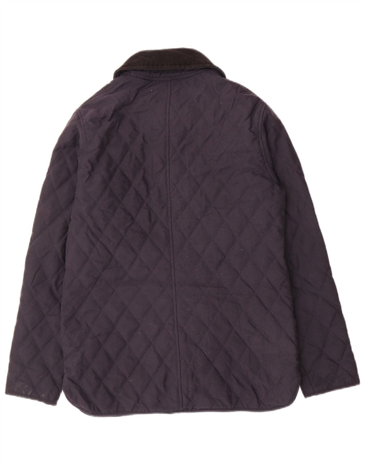 BARBOUR Womens Quilted Jacket UK 8 Small Navy Blue Polyester