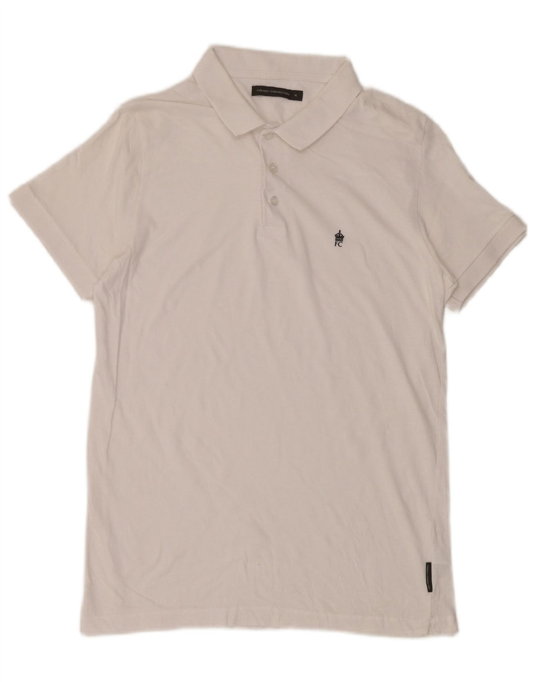 French Connection Mens Polo Shirt XL White Cotton