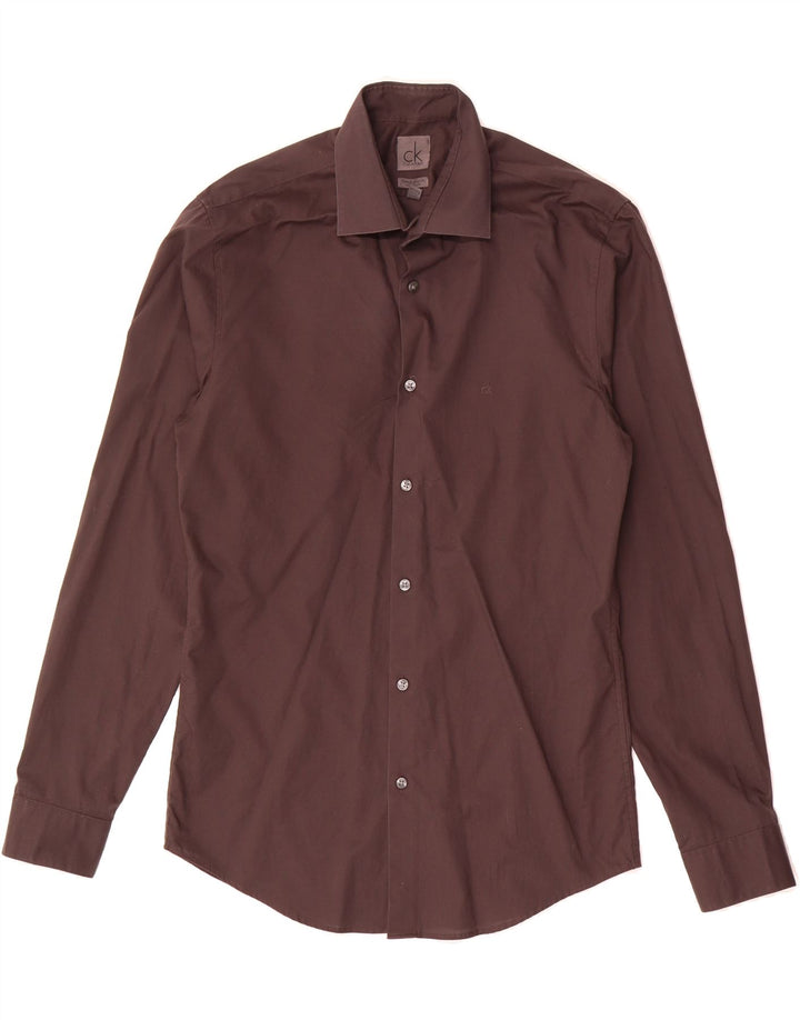 CALVIN KLEIN Mens Shirt Size 39 15 Medium Brown Cotton Vintage Calvin Klein and Second-Hand Calvin Klein from Messina Hembry 