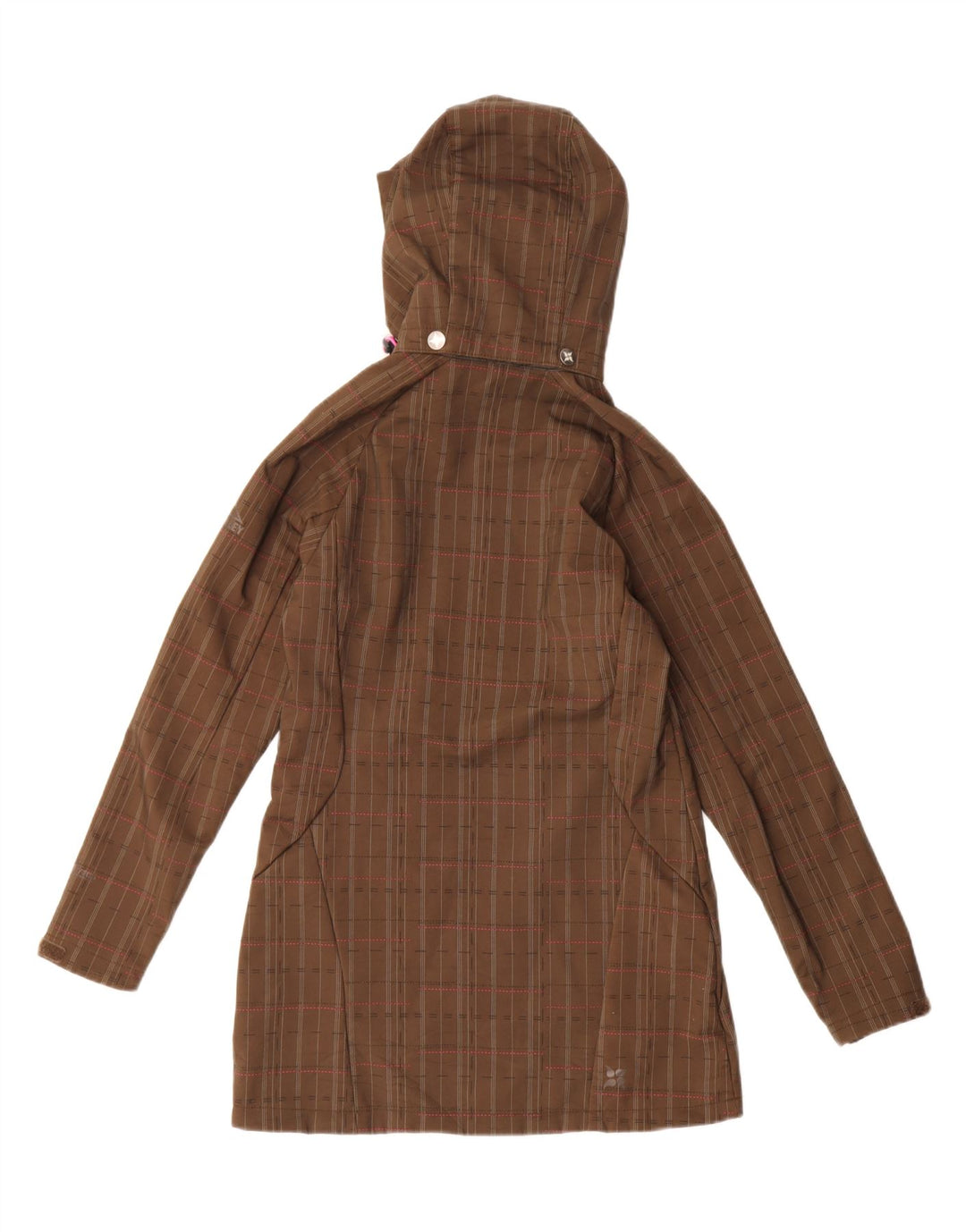 MC KINLEY Womens Hooded Sherpa Parka Jacket UK 10 Small Brown Check