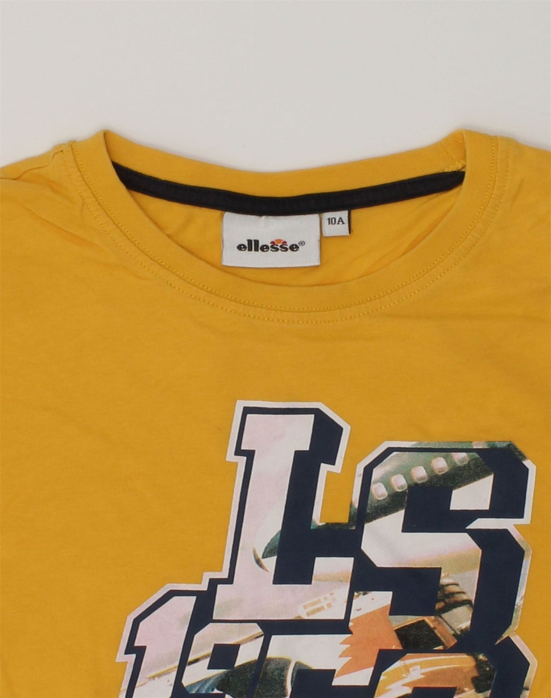 ELLESSE Boys Graphic T-Shirt Top 9-10 Years Yellow Cotton | Vintage Ellesse | Thrift | Second-Hand Ellesse | Used Clothing | Messina Hembry 