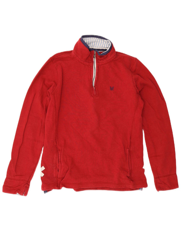 Crew Clothing Womens Oversized Zip Neck Sweatshirt Jumper UK 12 Medium Red