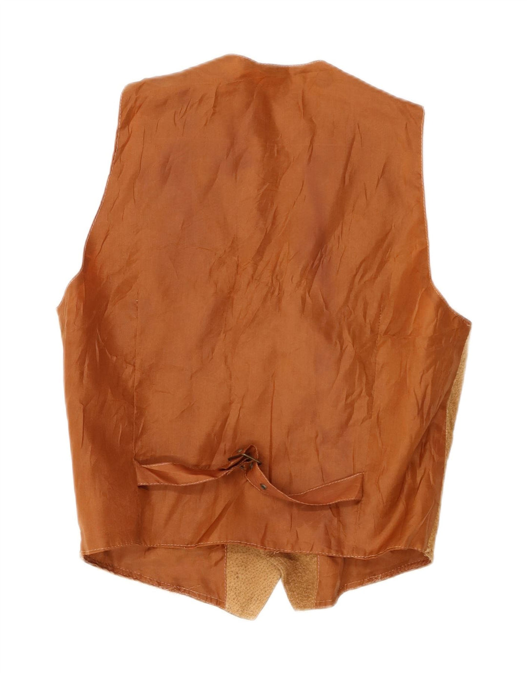 Vintage Mens Suede Waistcoat Small Brown Leather