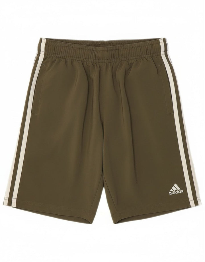 Adidas Boys Sport Shorts 9-10 Years Khaki Polyester
