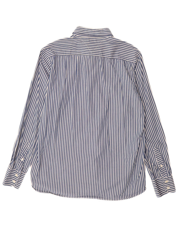 Tommy Hilfiger Mens Shirt Medium Blue Pinstripe Cotton