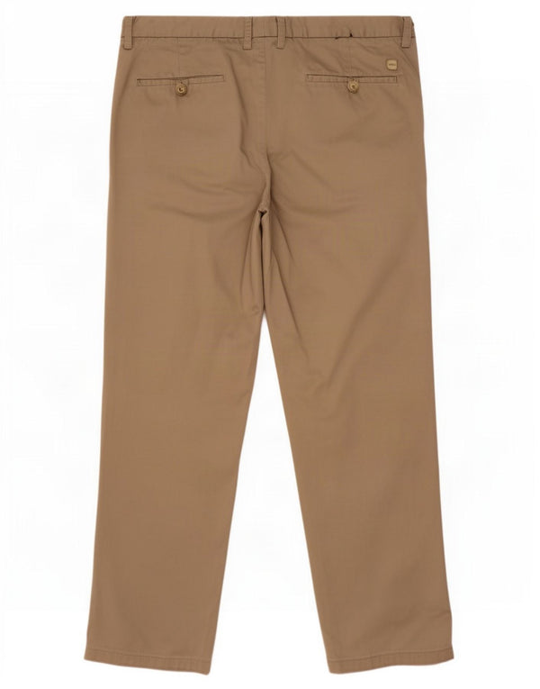 Hugo Boss Mens Straight Chino Trousers IT 52 XL W36 L30 Khaki Cotton