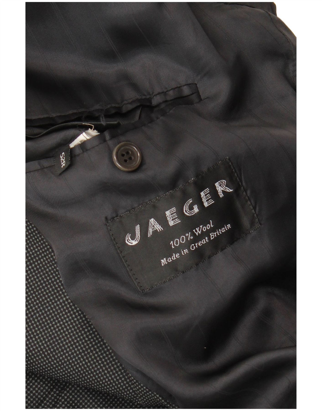 JAEGER Mens Double Breasted Blazer Jacket IT 52 XL Grey Check Wool