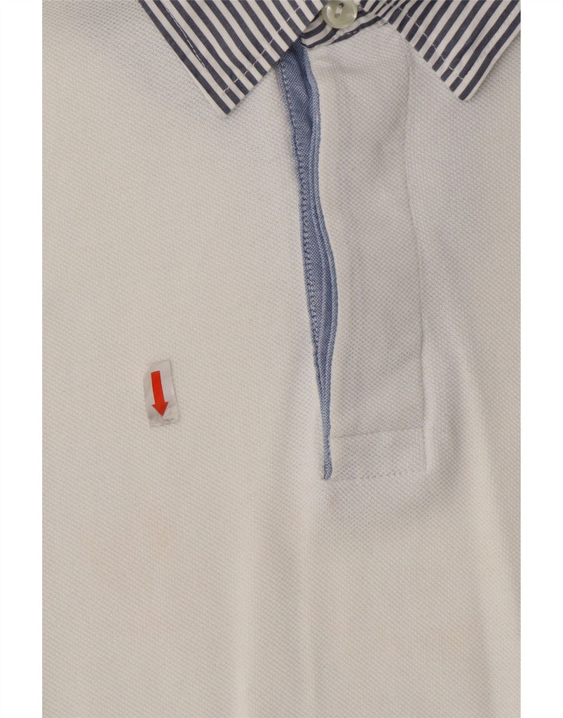 LACOSTE Mens Polo Shirt Size 6 XL White Striped Cotton Vintage Lacoste and Second-Hand Lacoste from Messina Hembry 