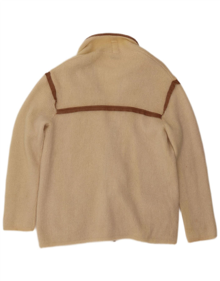 Beltrami Mens Cardigan Sweater Medium Off White Mohair