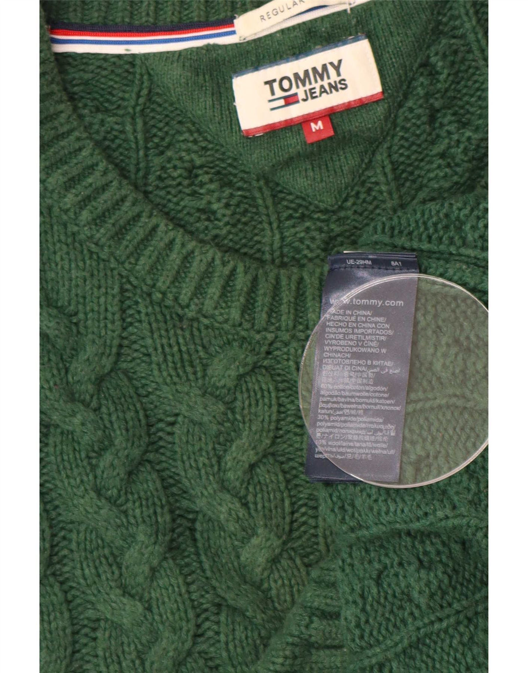 Tommy Hilfiger Mens Regular Fit Crew Neck Jumper Sweater Medium Green