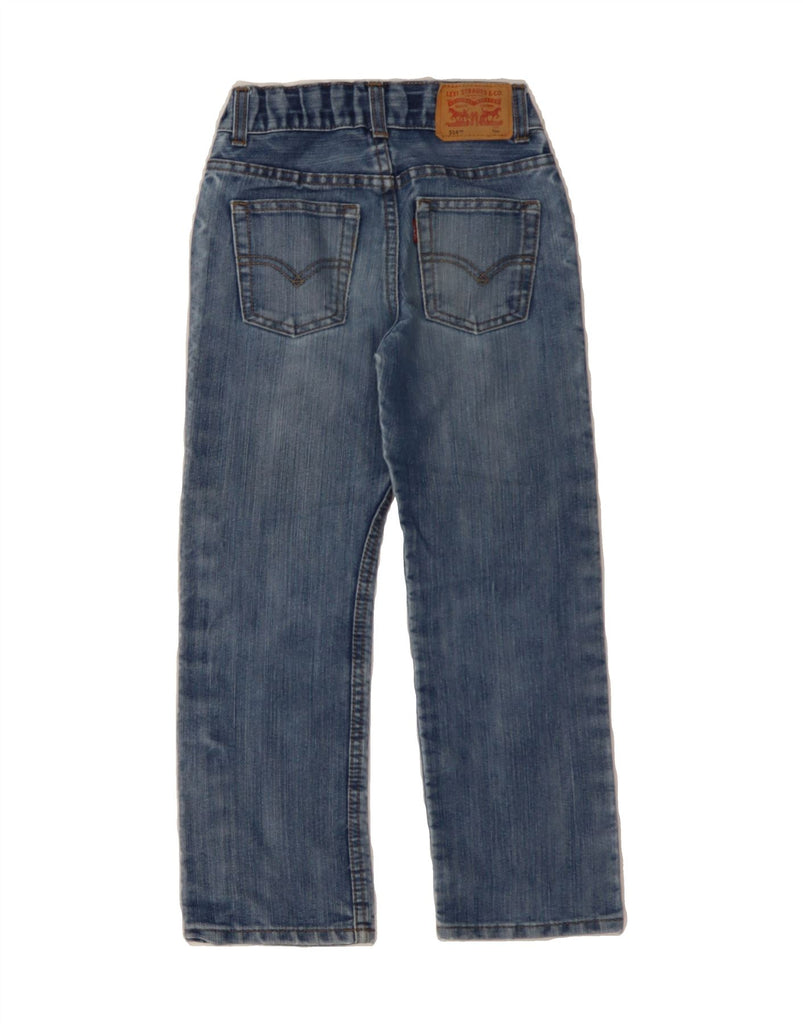 LEVI'S Boys 514 Distressed Straight Jeans 6-7 Years W20 L20 Blue Cotton Vintage Levi's and Second-Hand Levi's from Messina Hembry 