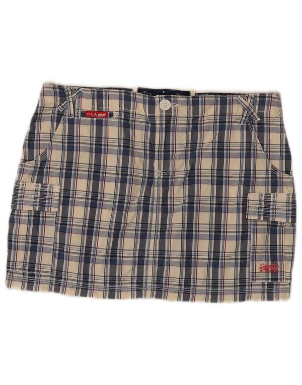 Superdry Womens Cargo Skirt Medium W30 Multicoloured Check Cotton