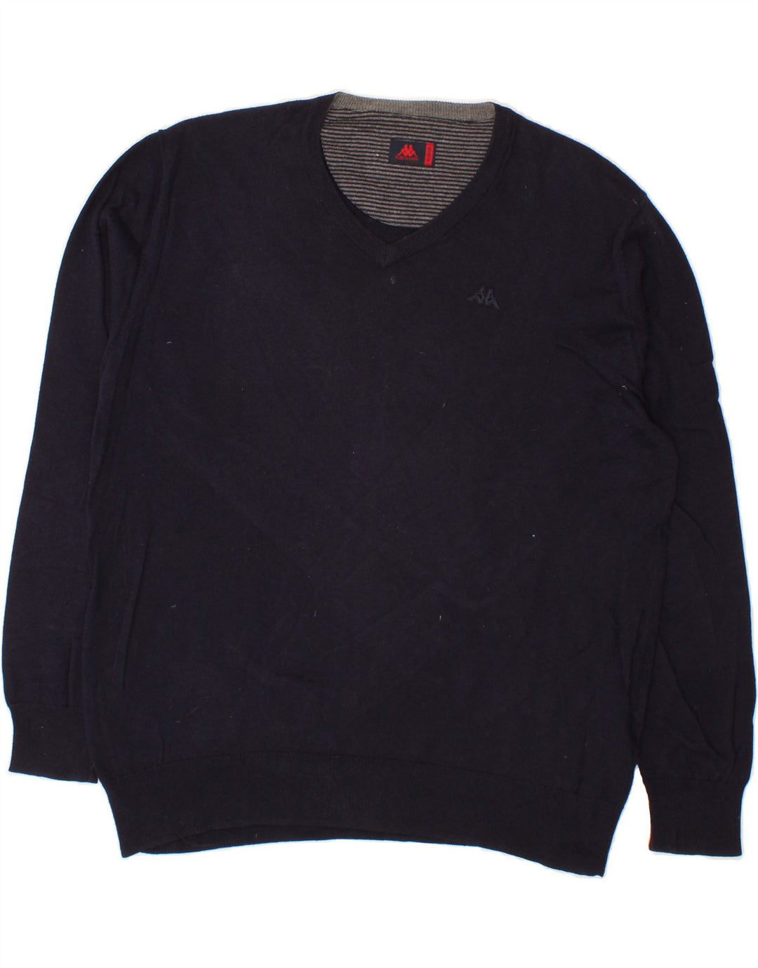 KAPPA Mens V-Neck Jumper Sweater XL Navy Blue Cotton Vintage Kappa and Second-Hand Kappa from Messina Hembry 