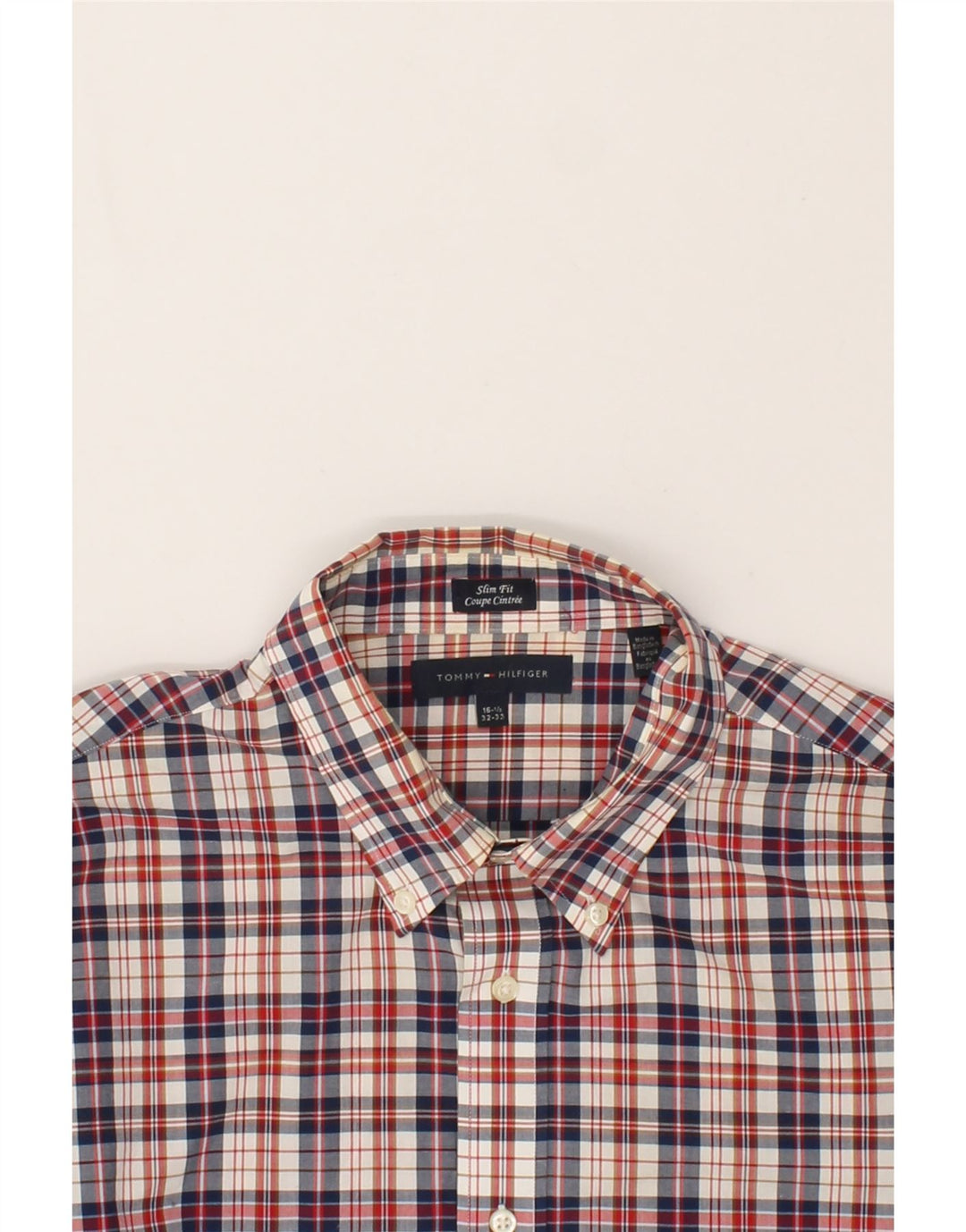 TOMMY HILFIGER Mens Slim Fit Shirt Size 16 1/2 32/33 Large Multicoloured Vintage Tommy Hilfiger and Second-Hand Tommy Hilfiger from Messina Hembry 