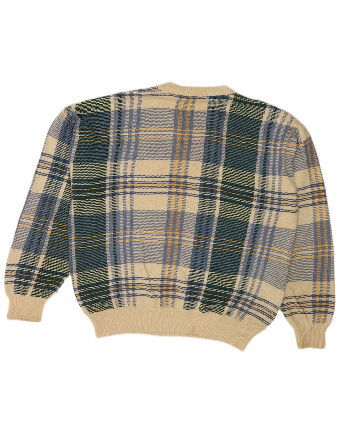Nautica Mens Loose Fit Crew Neck Jumper Sweater Large Multicoloured Check