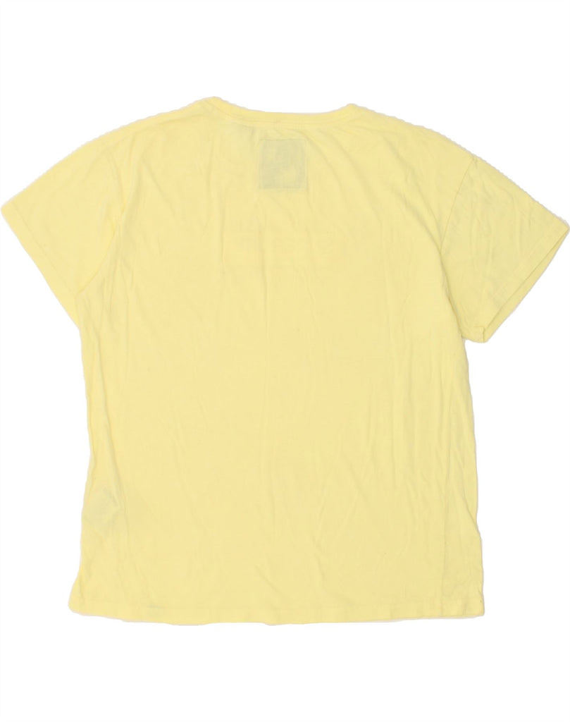 SUPERDRY Womens Graphic T-Shirt Top UK 14 Large Yellow Cotton Vintage Superdry and Second-Hand Superdry from Messina Hembry 