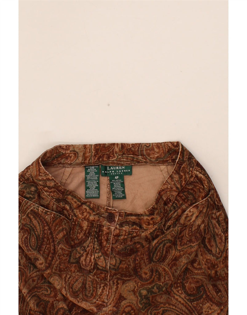 RALPH LAUREN Womens Petite Corduroy Trousers US 4 Small W26 L28 Brown Vintage Ralph Lauren and Second-Hand Ralph Lauren from Messina Hembry 
