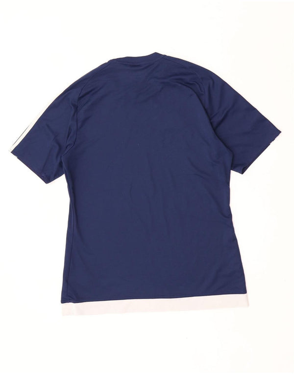 Adidas Mens Climalite T-Shirt Top Medium Navy Blue Colourblock Polyester