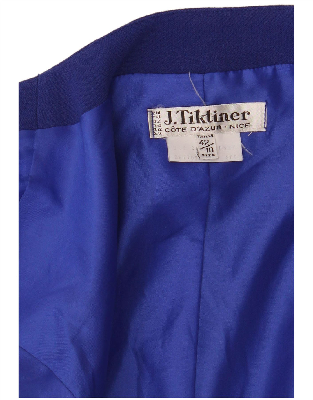 J.TIKTINER Womens Crop 1 Button Blazer Jacket EU 42 Large Navy Blue