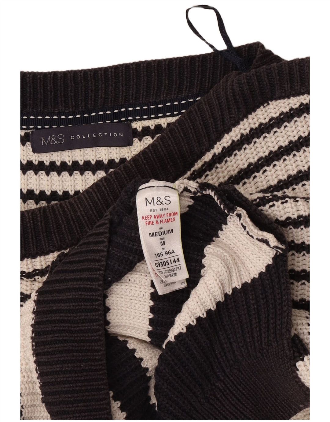 Marks & Spencer Womens Boat Neck Jumper Sweater UK 14 Medium Navy Blue
