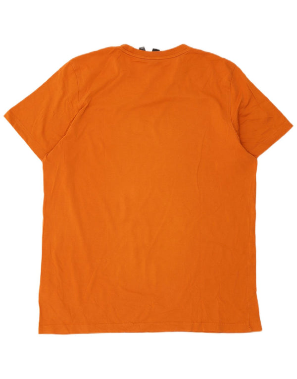 Adidas Mens Graphic T-Shirt Top Large Orange Cotton