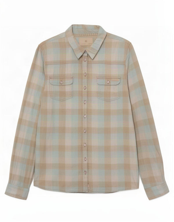 Weird Fish Womens Shirt UK 16 Large Multicoloured Check Cotton