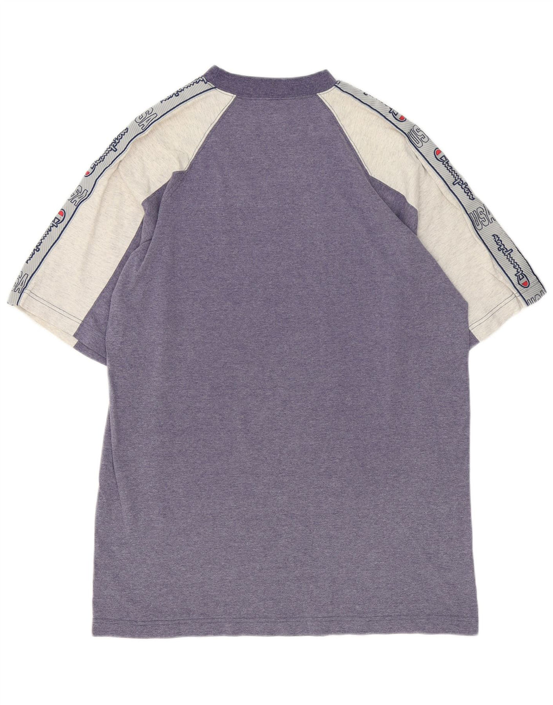 Champion Mens Graphic T-Shirt Top Large Blue Colourblock