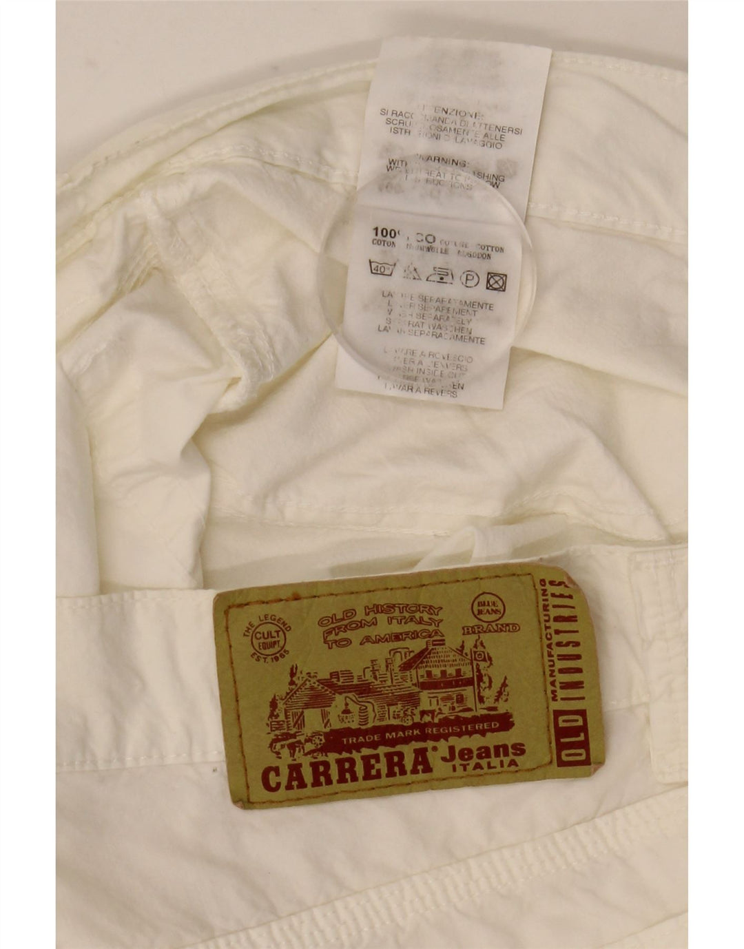 Carrera Mens 700 Regular Fit Casual Trousers Size 33 White Cotton