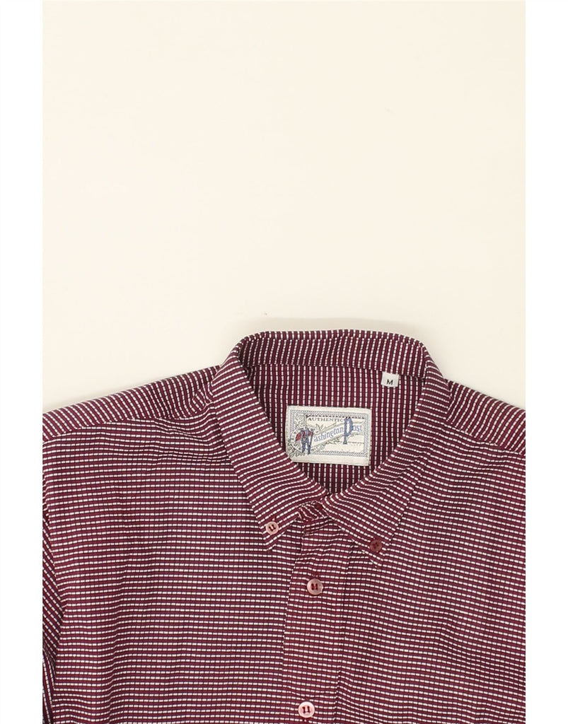 VINTAGE Mens Shirt Medium Maroon Striped Cotton | Vintage Vintage | Thrift | Second-Hand Vintage | Used Clothing | Messina Hembry 