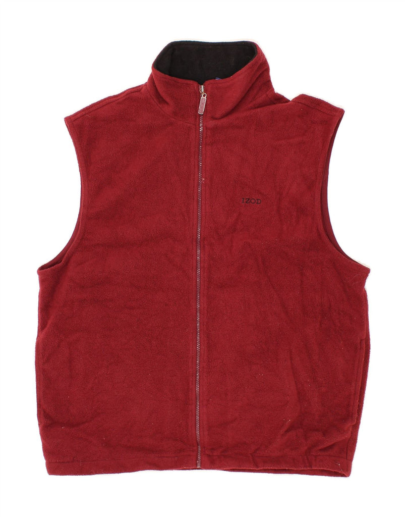 IZOD Mens Fleece Gilet UK 40 Large Red Polyester Vintage Izod and Second-Hand Izod from Messina Hembry 